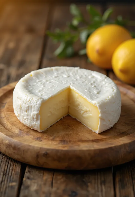 Świeży ser Camembert w białej ceramicznej misce na stole