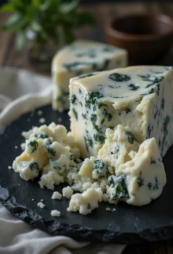 Świeży ser Gorgonzola w ceramicznej misce