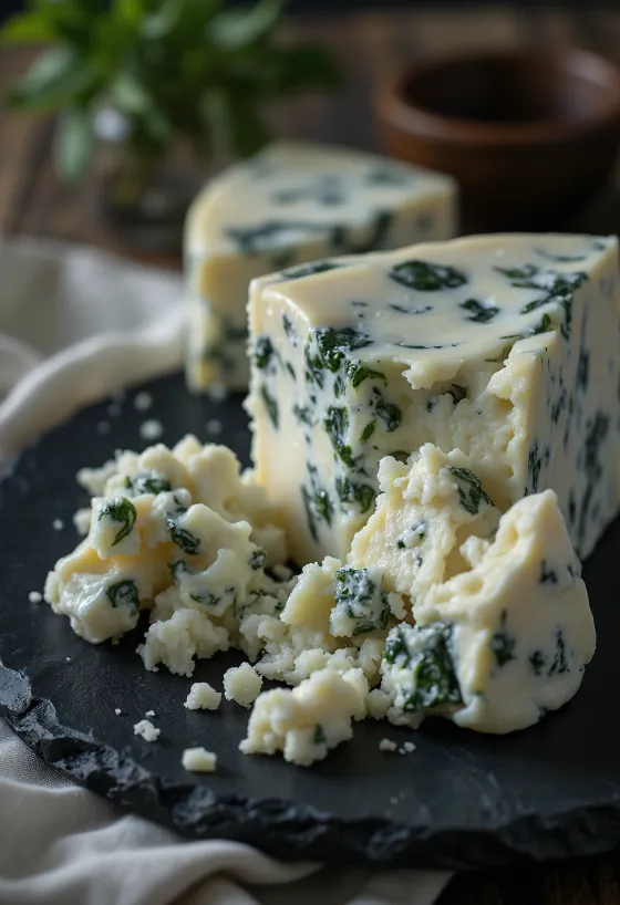 Świeży ser Gorgonzola w ceramicznej misce
