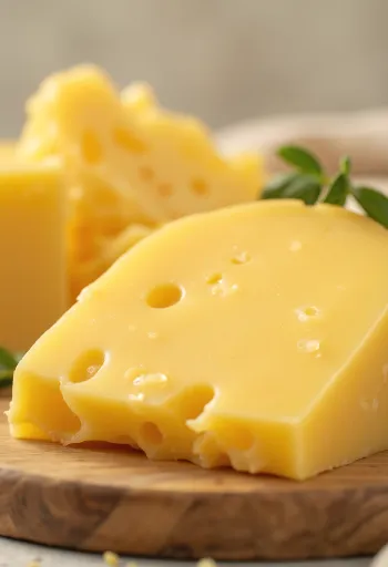 Plastry sera Gouda na drewnianej desce z nożem do sera