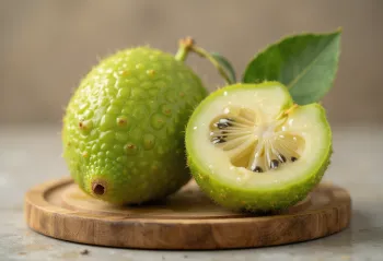 Przekrojony owoc feijoa z widocznym soczystym miąższem