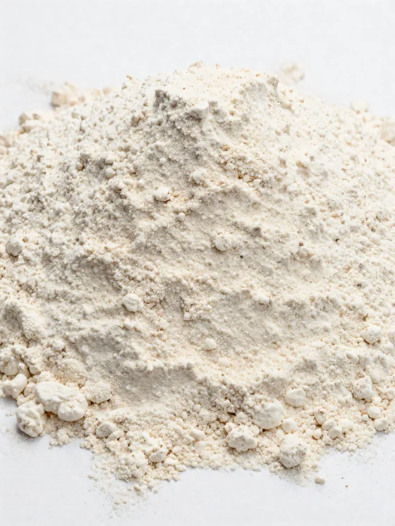 Mąka orkiszowa w ceramicznej misce, naturalny, jasnobrązowy odcień