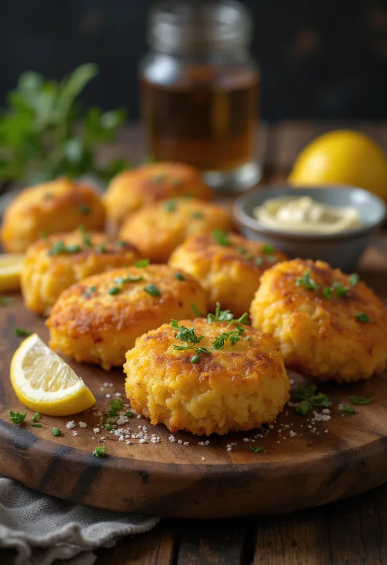 Bolinho de bacalhau z ciecierzycą, chrupiące kulki rybne podane na talerzu