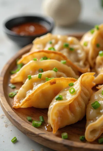 Gyoza ze słodkimi ziemniakami w chrupiącym cieście