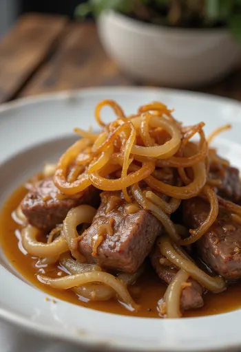 Calf\'s Liver and Onions, wątróbka cielęca z smażoną cebulą