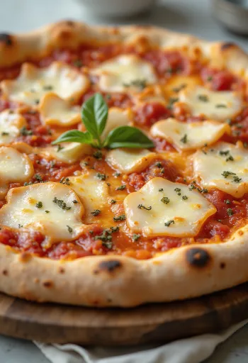 Pizza al Grana Padano z serem i bazylią