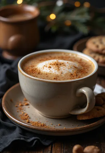 Piernikowe latte świeżo podane