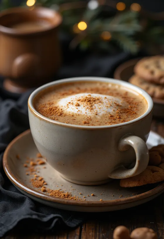 Piernikowe latte świeżo podane