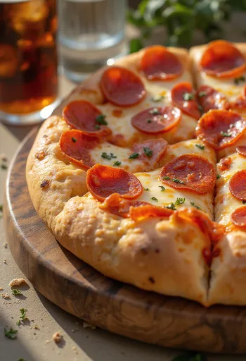Focaccia z pepperoni podana