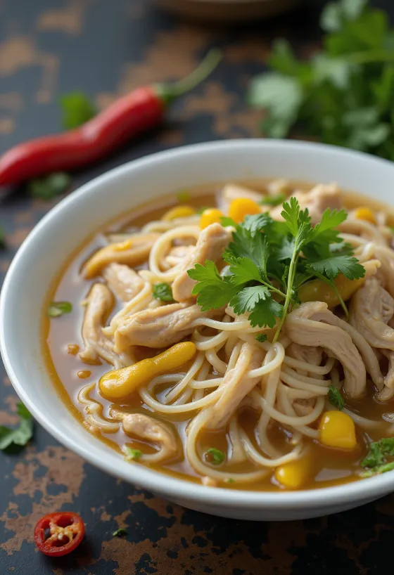 Pho Ga wietnamska zupa z kurczakiem podana