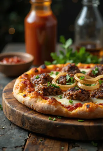Pizza Kenyan Nyama Choma podana na stół