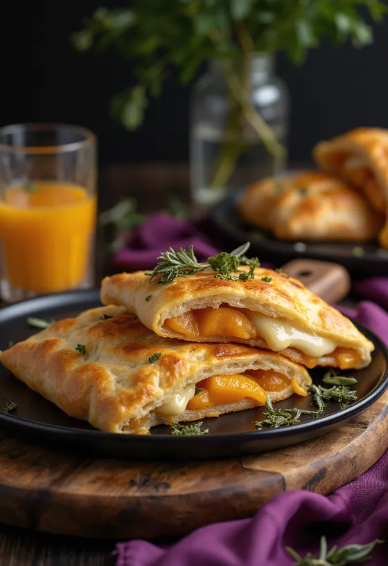 Świeżo upieczone calzone z dynią