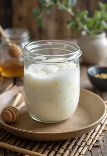 Probiotyczny kefir z tymiankiem w szklance