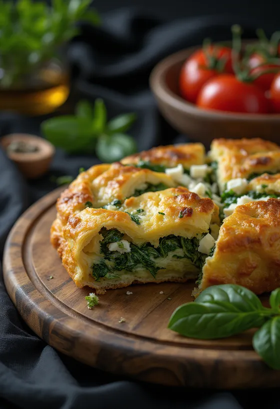 Plăcintă ze szpinakiem i serem feta w cieście francuskim