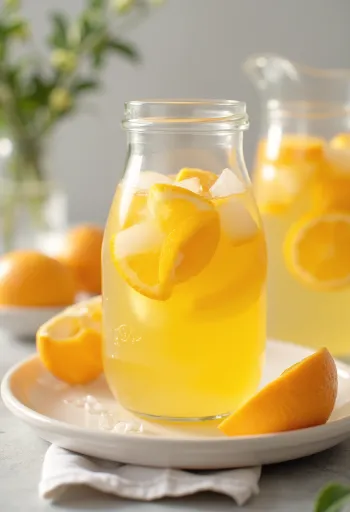 Lemoniada pomarańczowa podana w szklance