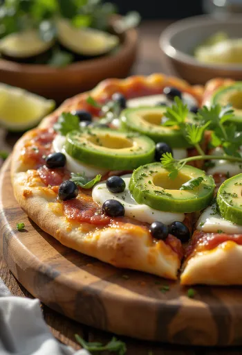 Pizza Mexicana z papryczką jalapeño, czarną fasolą i awokado