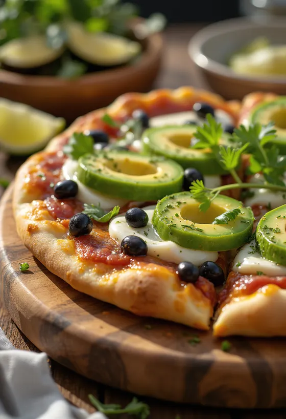 Pizza Mexicana z papryczką jalapeño, czarną fasolą i awokado