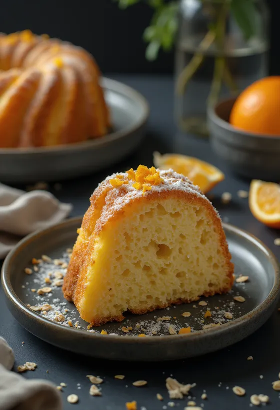 Babka owsiano-pomarańczowa w plastrach