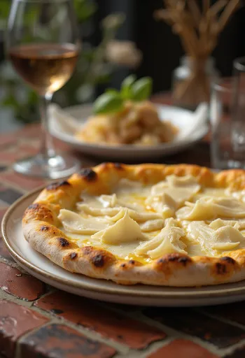Pizza al Tartufo Bianco z białą truflą i serami