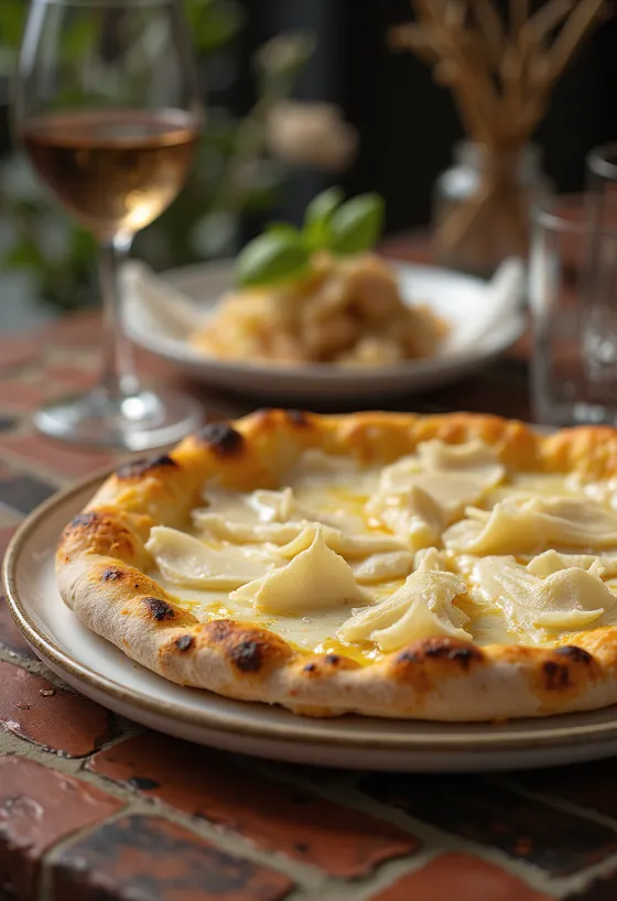 Pizza al Tartufo Bianco z białą truflą i serami