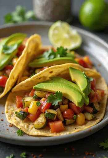 Wegetariańskie tacos podane na talerzu