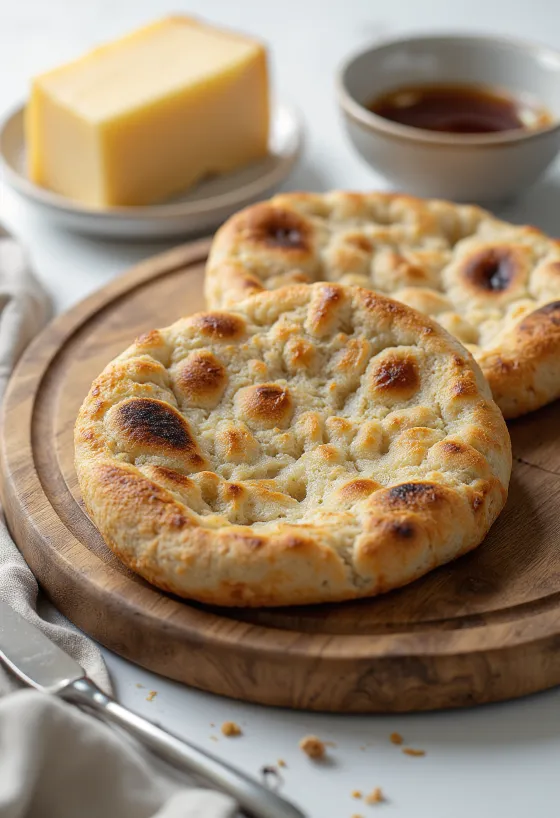 Tunnbröd z mąką jęczmienną, podawane