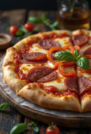 Pizza alla Campagnola z salami i warzywami