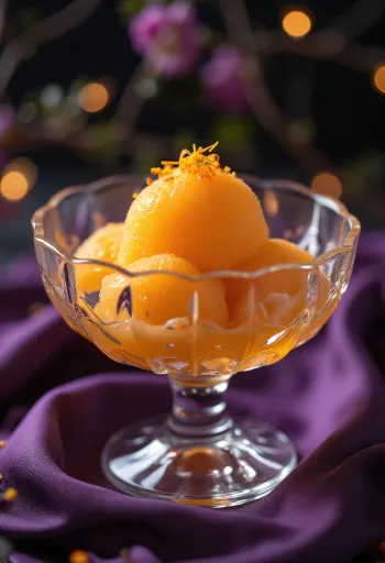 Sorbet mandarynkowy domowej roboty orzeźwiający deser
