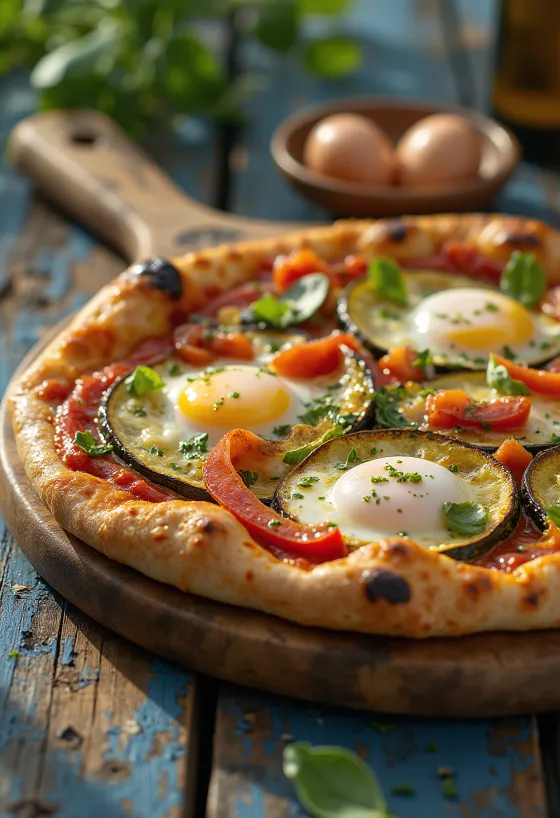 Pizza alla Griglia z grillowanymi warzywami