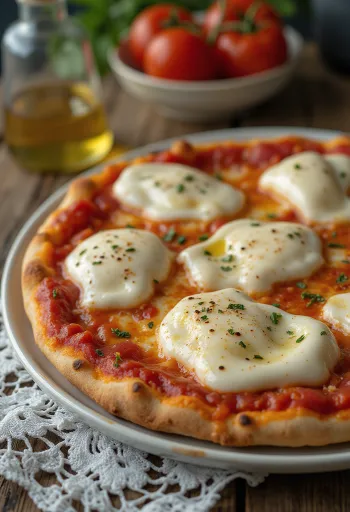 Pizza alla Mozzarella di Bufala z bawolą mozzarellą i bazylią