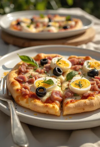 Pizza Tunisienne podana na stół