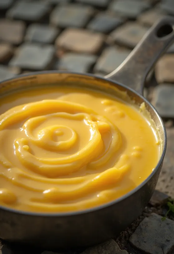 Śmietanowy sos serowy cheddar z piwem podany w miseczce