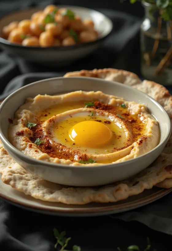 Grillowany hummus BBQ podany na talerzu