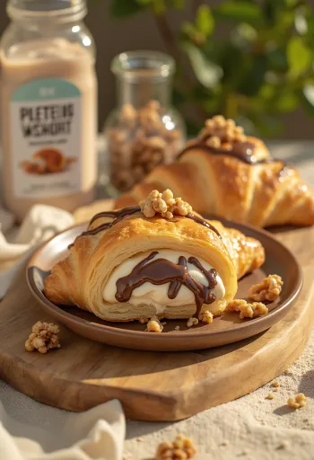 Proteinowe croissanty podane na talerzu
