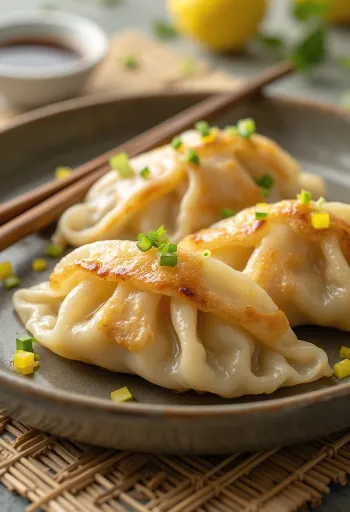 Lemongrass Chicken Gyoza podana z sosem sojowym