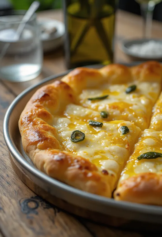 Pizza all’Olio z oliwą z oliwek extra virgin i świeżymi ziołami