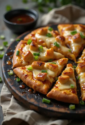 Teriyaki chicken pizza z grillowanym kurczakiem i sezamem