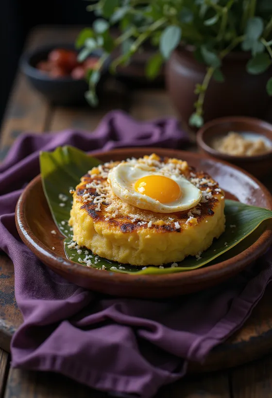 Ciasto Bibingka z Filipin podane na talerzu