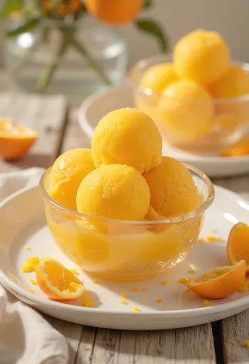 Domowy sorbet pomarańczowy, orzeźwiający deser