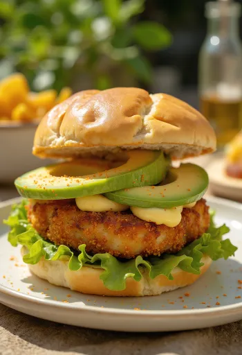 Tofu burger podany na talerzu