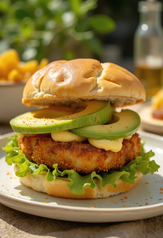 Tofu burger podany na talerzu