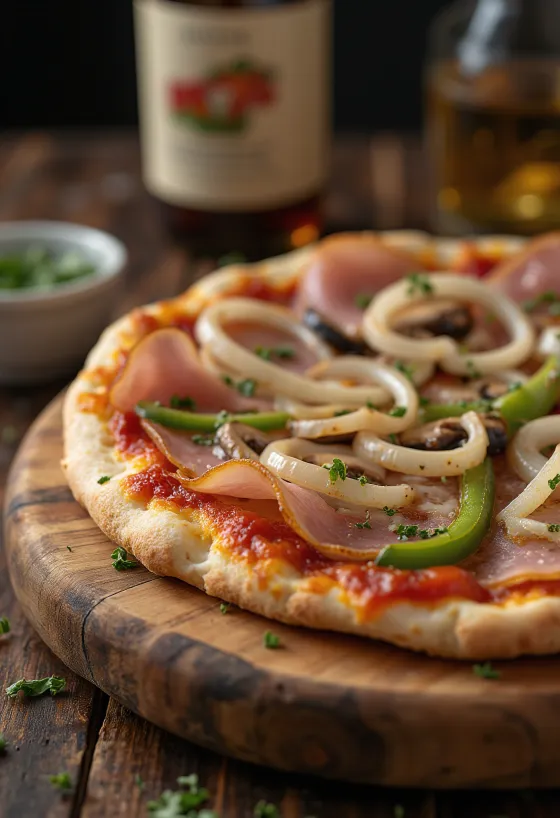 Pizza Rustica ze świeżymi warzywami i szynką