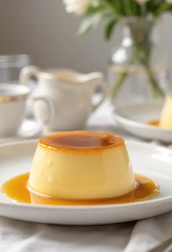 Klasyczny flan, podawany z warstwą karmelu