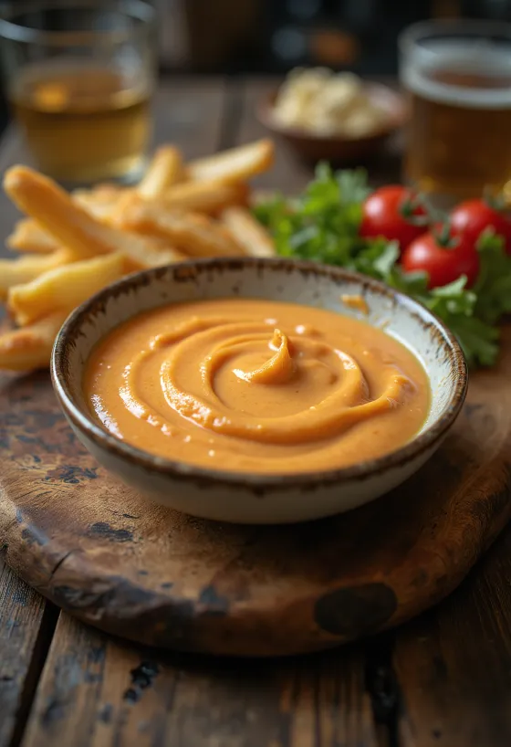 Pikantny majonez chipotle o pomarańczowym kolorze