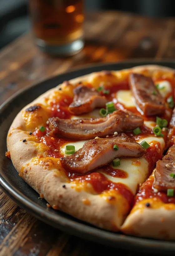 Chińska pizza z wieprzowiną Char Siu