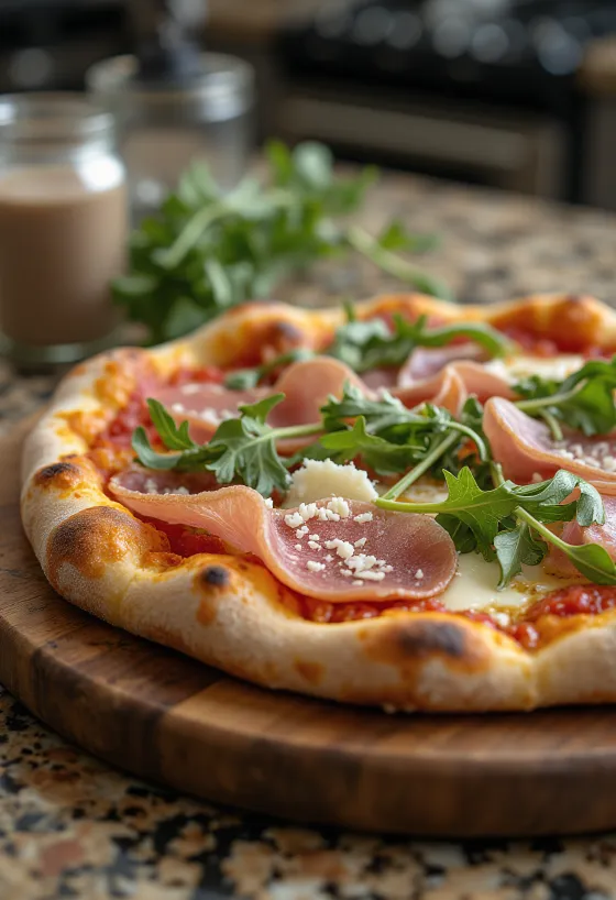 Pizza con Speck e Rucola z szynką speck i świeżą rukolą