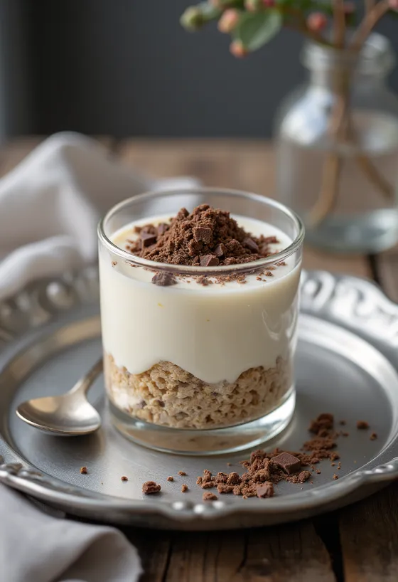 Panna cotta z ciasteczkami owsianymi w szklance