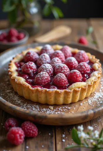 Tarta Bakewell w wersji wegańskiej z dżemem malinowym