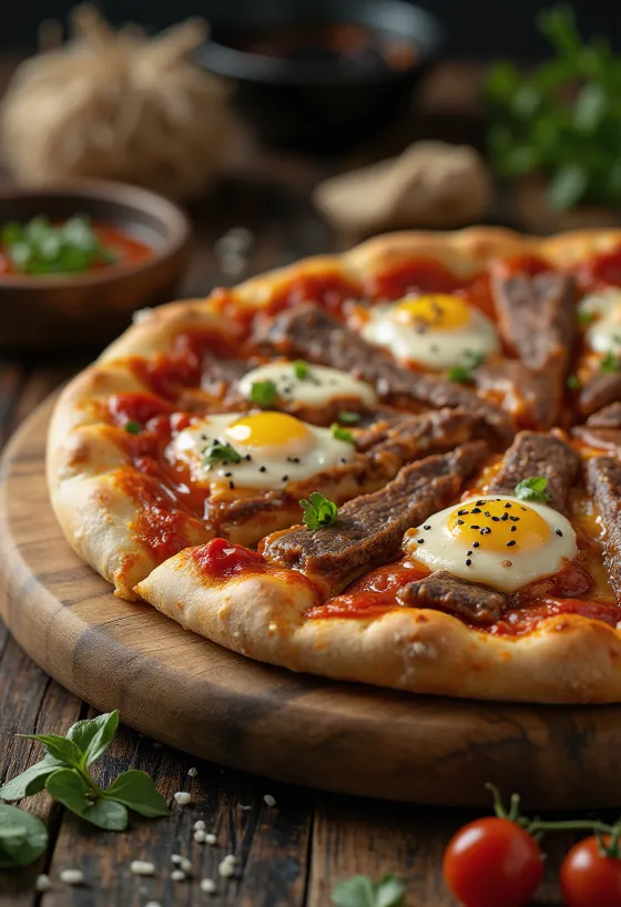 Koreańska pizza z wołowiną Bulgogi