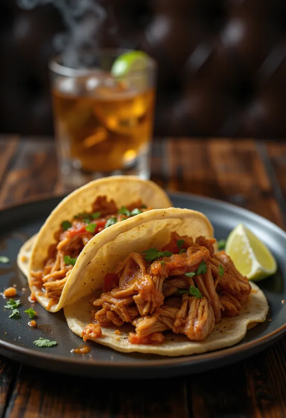 Tacos de Pollo al Chipotle podane